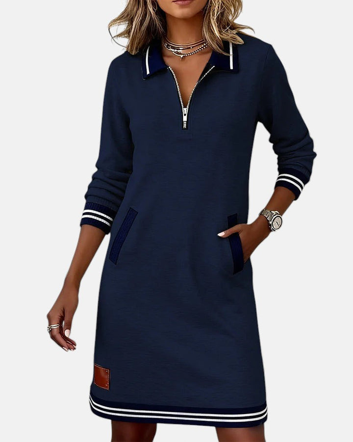 Jeanne | Chic Long-Sleeve Dress in Cotton